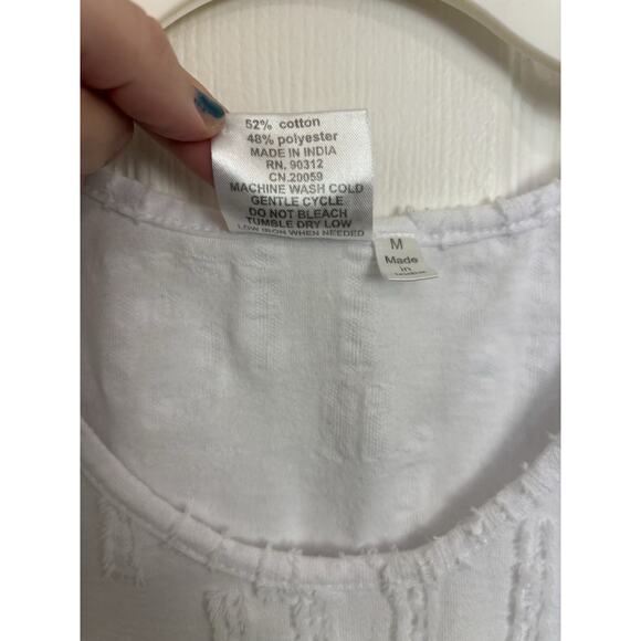 Parsley & Sage White Sleeveless Abstract Textured Top Size Medium Boho Lagenlook - Picture 4 of 8